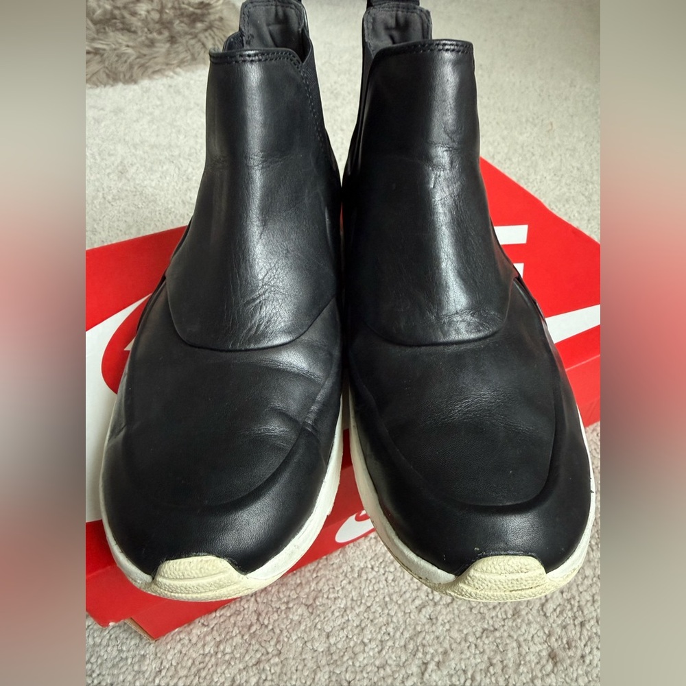 Nike Black Leather and Cream Women's Sneakers